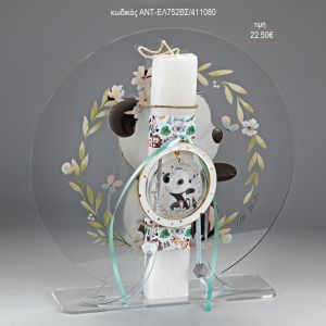 αρκουδάκι πάντα panda σε plexiglass βάση λαμπάδα πασχαλινή αντ-ελ752βσ