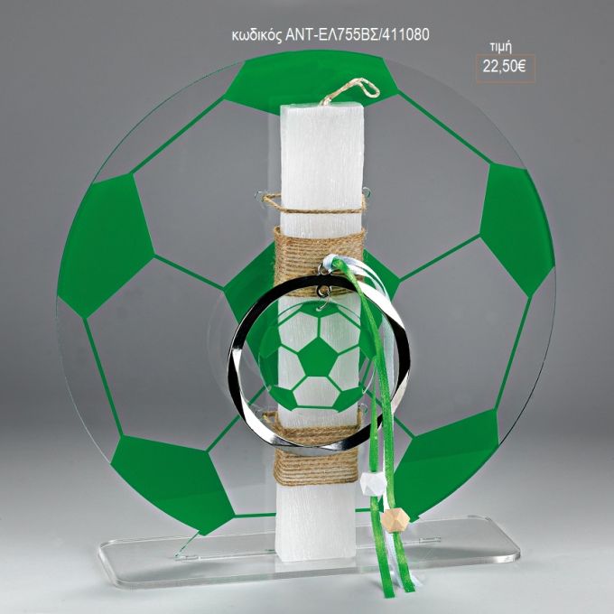 μπάλα παναθηναικός σε plexiglass βάση λαμπάδα πασχαλινή αντ-ελ755βσ