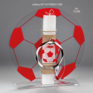 μπάλα ολυμπιακός σε plexiglass βάση λαμπάδα πασχαλινή αντ-ελ754βσ